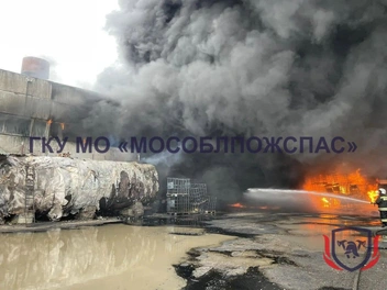 Спасатели продолжают тушить возгорание | Источник: ГКУ МО «Мособлпожспас» / T.me