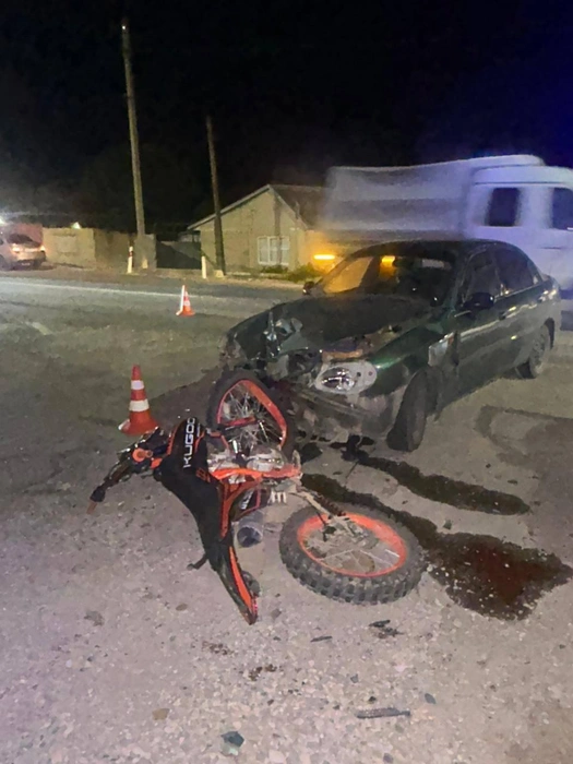 Подросток на питбайке врезался в автомобиль в Будённовском округе | Источник: Госавтоинспекция Ставропольского края