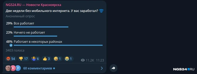 Результат опроса 3,4 тысячи респондентов | Источник: Скриншот @ngs24_krsk
