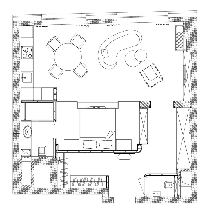 Планировка квартиры 60 м², проект Анны Васильевой.