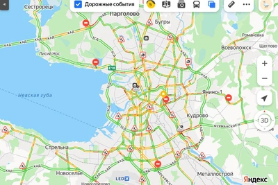 Утренние пробки в Петербурге: на юге КАД затор 9 км