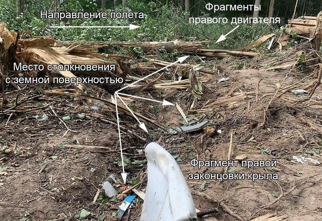 Кадры с места крушения самолета | Источник: mak-iac.org