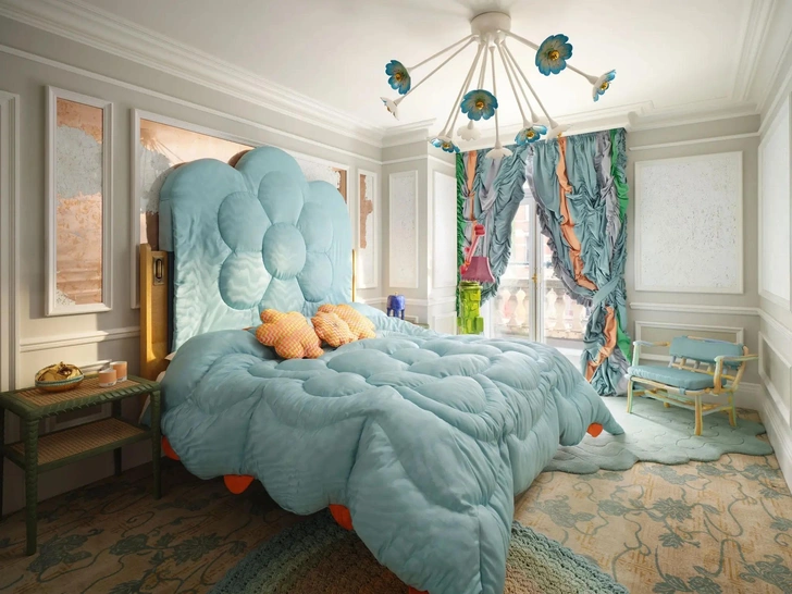 Море волнуется: студия Uchronia и институт цвета Pantone декорировали люкс в Лондоне | Источник: Mandarin Oriental