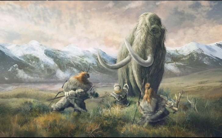 Охотники на мамонта в представлении художника | Источник: Science Photo Library