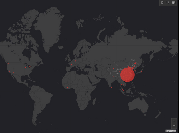 В Сети появилась онлайн-карта распространения коронавируса