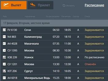 Источник: сайт международного аэропорта Пермь