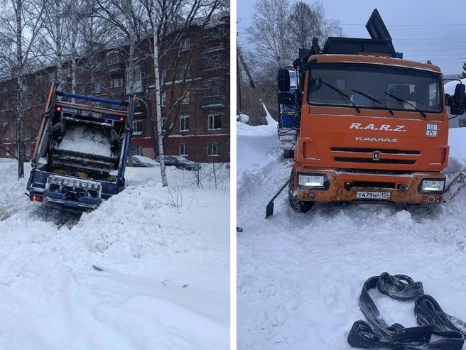 Техника застряла на улицах Театральной и Новой | Источник: АО «САХ»