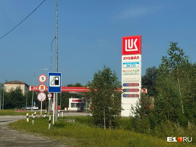 Заправка возле Лосиного. Бензина нет, в наличии только дизель | Источник: Дарья Костомина / E1.RU