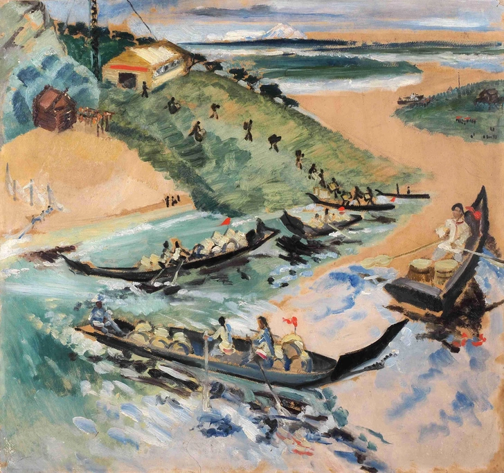 Нина Симонович-Ефимова. «Спуск по реке». 1920-30-е.  | Источник: Музей «Новый Иерусалим»