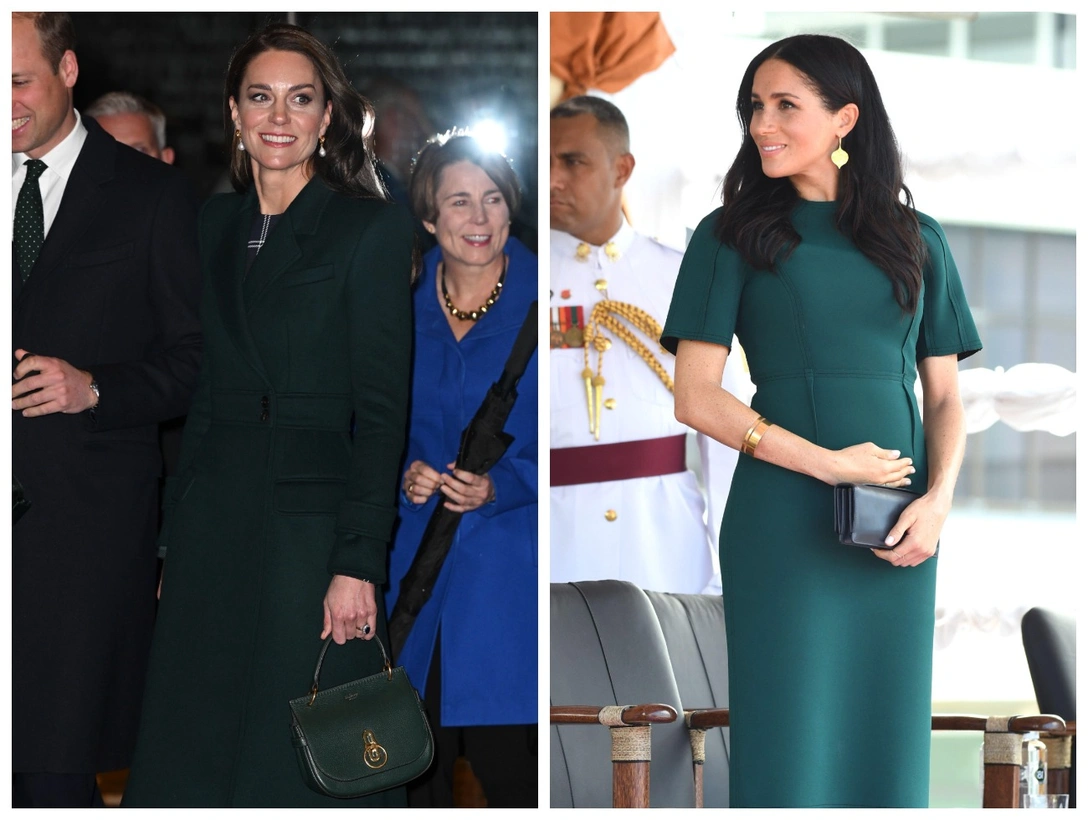 Gринц и принцесса Уэльские, в мэрии Бостона в первый день их трехдневного визита в Соединенные Штаты, 1 декабря 2022; Меган, герцогиня Сассекская, в аэропорту Нади, Сува, Фиджи, 25 октября 2018 | marieclaire.ru