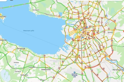 St. Petersburg Gridlocked in Evening Traffic Jams