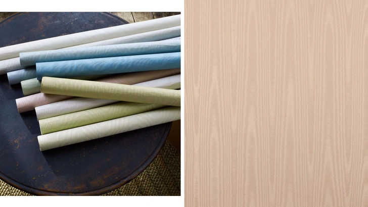 Обои с муаровым узором Moire, Zoffany. | Источник: manders.ru