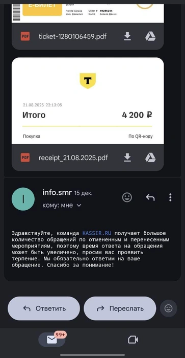 Долгое отсутствие возврата сервис объяснял большим количеством заявлений | Источник: читатель 63.RU
