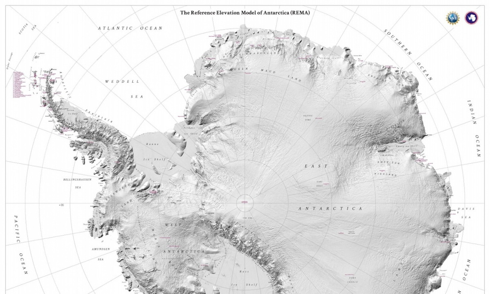 Подробная карта антарктиды со спутника