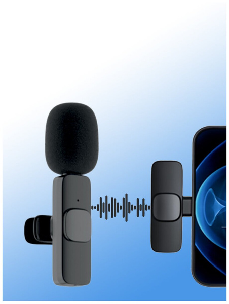 Микрофон петличный беспроводной для Android, WALKER, WRM-51, черный / петличка для телефона для записи видео, блога, стрима, звука с разъемом type-c