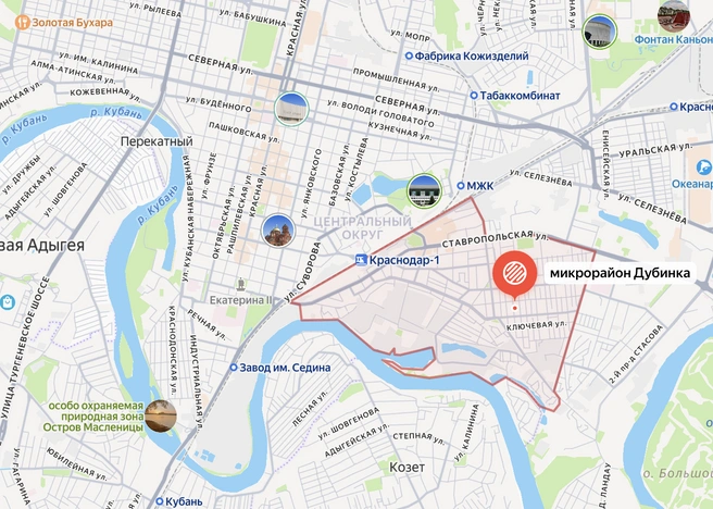 На карте показано, где находится Дубинка | Источник: yandex.ru/maps