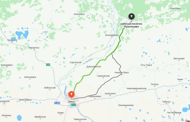 Дорога в Муромцево | Источник: yandex.ru
