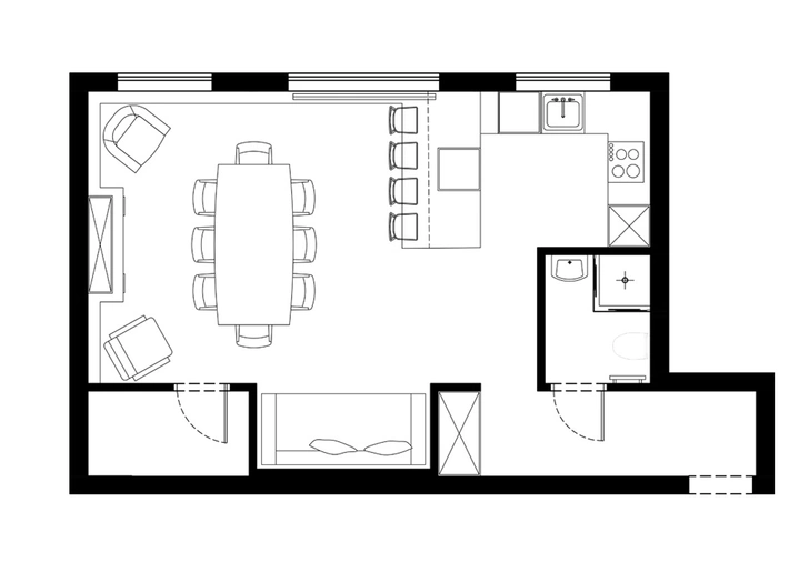 Студия 45 м² на Фрунзенской для су шефа (фото 3)