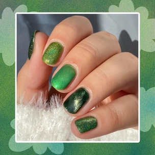 8 красивых блестящих маникюров на короткие ногти на осень 2025