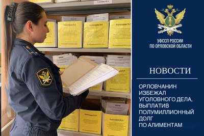 Орловчанин выплатил 489 тысяч рублей долга по алиментам