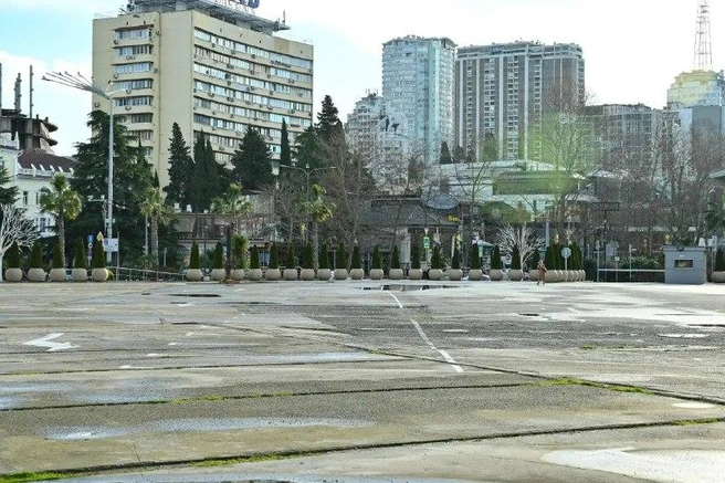 Так сейчас выглядит участок, где был кинотеатр  | Источник: Пресс-служба администрации Сочи