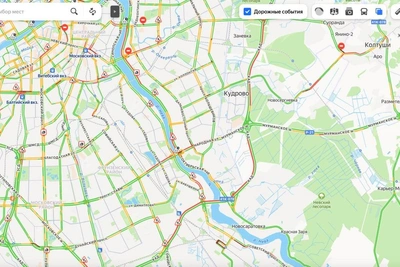 Многокилометровые пробки на КАД и Парашютной 15 мая