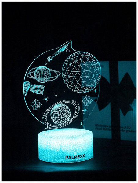 Светодиодный 3D-ночник «Планеты», PALMEXX