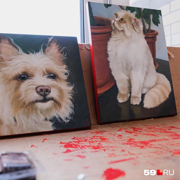 Место сушки картин&nbsp;— подоконник | Источник: Тимофей Калмаков / 59.RU