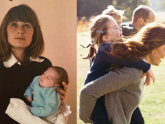Герцогиня в пеленках: Кембриджи поделились редчайшими детскими снимками в честь Дня матери
