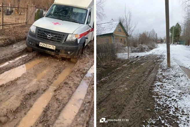 В администрации Рыбинского округа показали, как сейчас выглядит дорога в деревне | Источник: «Жесть Ярославль» / max, Администрация Рыбинского муниципального округа / vk.com
