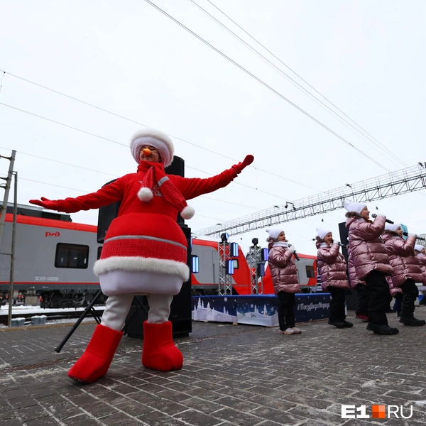 Главного зимнего волшебника встречают сотни жителей и гостей города | Источник: Владислав Лоншаков / E1.RU