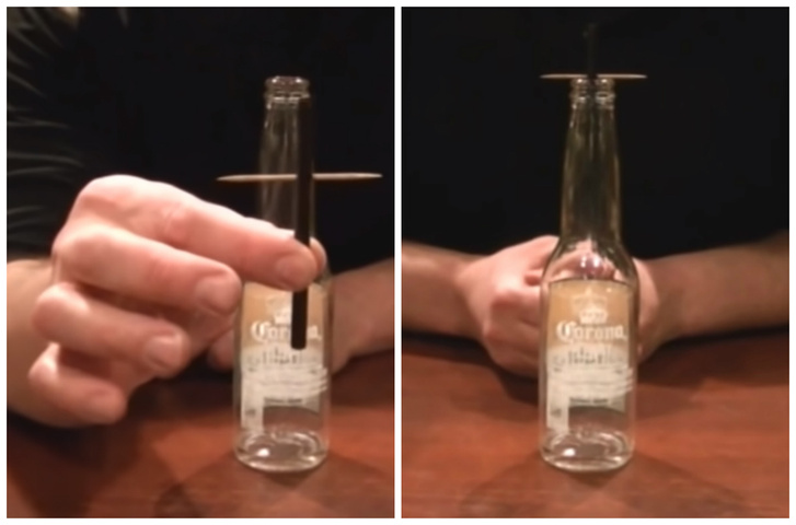 Зрелищный фокус: как достать трубочку из бутылки
