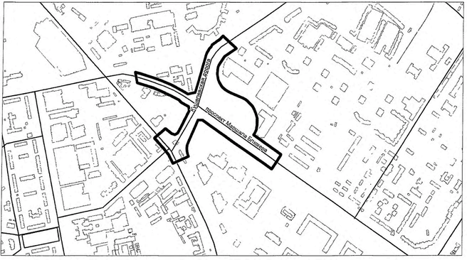 На углу проспекта Маршала Блюхера и Кушелевской дороги построят развязку | Источник: КГА