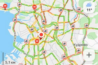Петербург: вечерние пробки 8 октября — 7 баллов