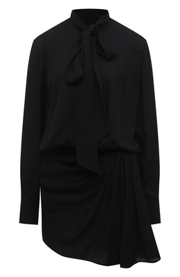 Женское черное шелковое платье VALENTINO