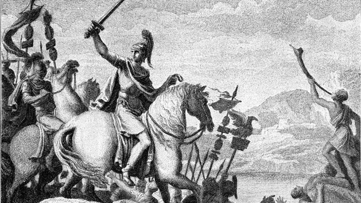 Неизвестный художник XIX в. Цезарь переходит Рубикон | Источник: Wikimedia