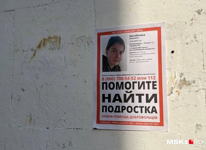 Девочка ушла из дома и не вернулась | Источник: Римма Багдасарян / MSK1.RU