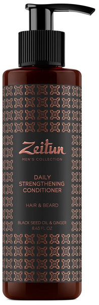 Zeitun, бальзам-кондиционер для волос и бороды укрепляющий, с имбирем и черным тмином, для мужчин 