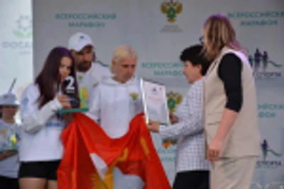 Команда Новодеревеньковского района на этапе «Земля спорта»