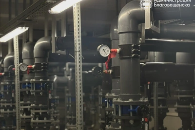 Запуск крупнейшего пешеходного фонтана Евразии в Благовещенске