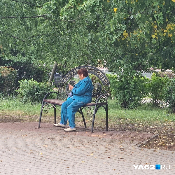 На этой скамье можно примириться | Источник: Светлана Коновалова / YA62.RU