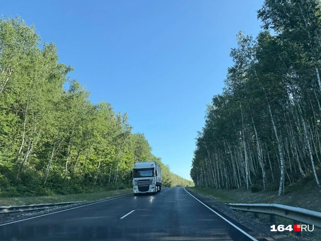 За пределами Саратовской области куда-то пропадает четырехполосная трасса | Источник: Сергей Петунин / 164.RU