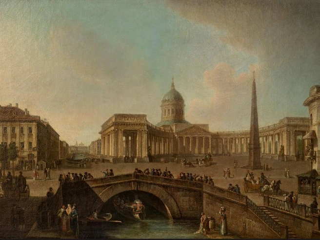 Картина «Вид Казанского собора в Петербурге», Ф. Я. Алексеев, не ранее 1810 года | Источник: Государственный Русский музей