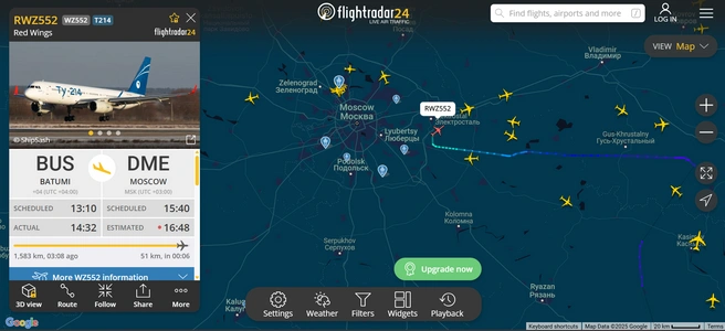 Источник: Flightradar24.com