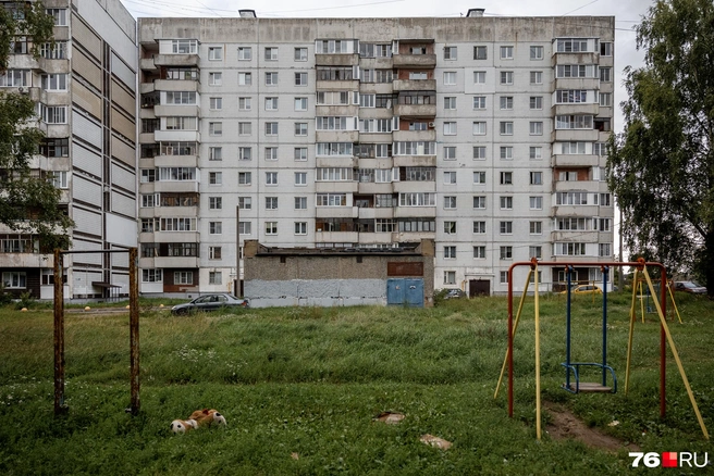 Панельный двор, будто застывший во времени | Источник: Александр Куренной / 76.RU