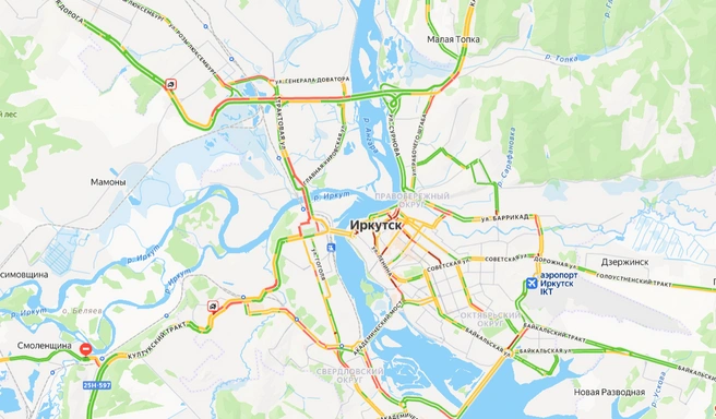 Сложнее всего ситуация в центре города | Источник: «Яндекс.Пробки»