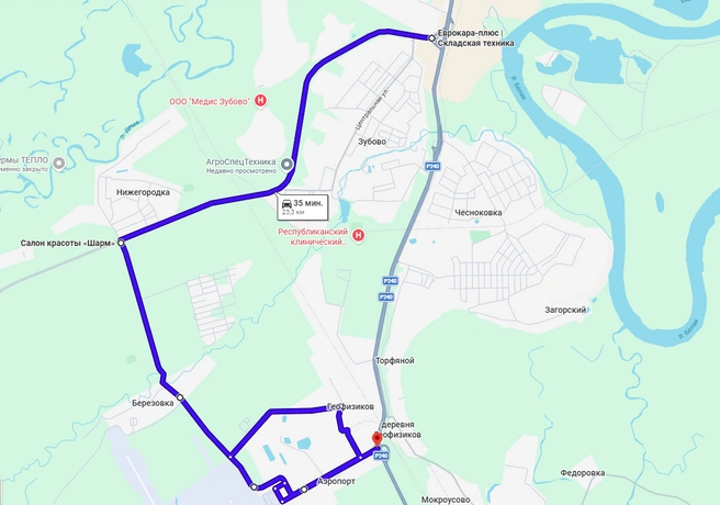 Примерно 23 километра | Источник: google.com/maps