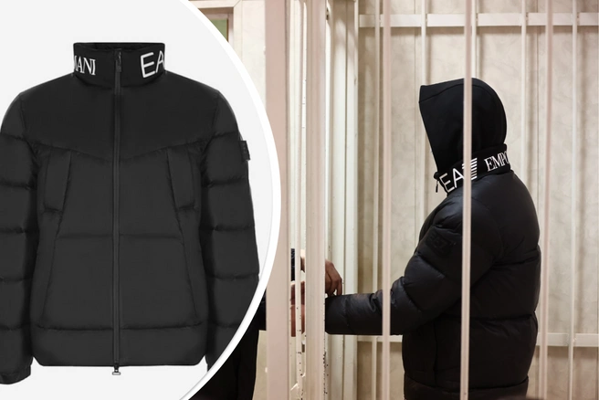 Куртка, в которой обвиняемого привели в суд, стоит более 52 тысяч рублей | Источник: магазин одежды, Александр Ощепков / NGS.RU