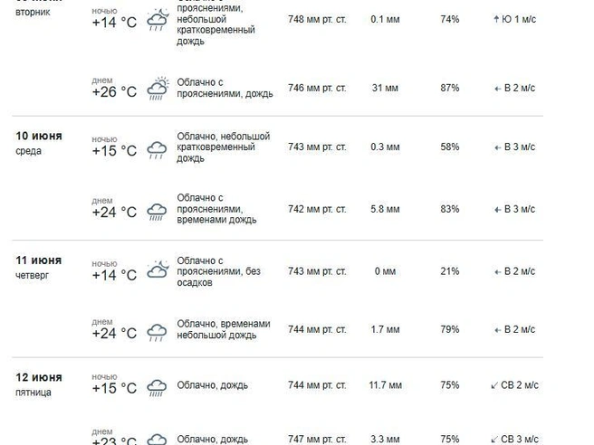 Выходя из дома, захватите зонт | Источник: meteorf.gov.ru