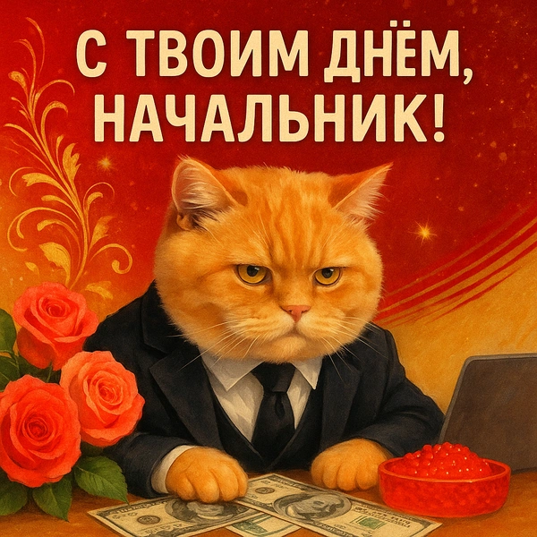 день шефа, день босса, открытка день босса, день босса картинка, день шефа открытка, открытки с днем шефа мужчине, картинка день шефа, день шефа прикольные картинки | Источник: theDay/DALL-E